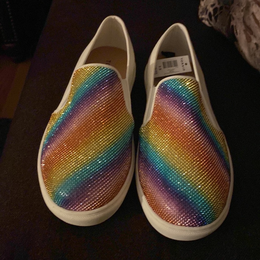 New Torrid Rainbow slip on shoes